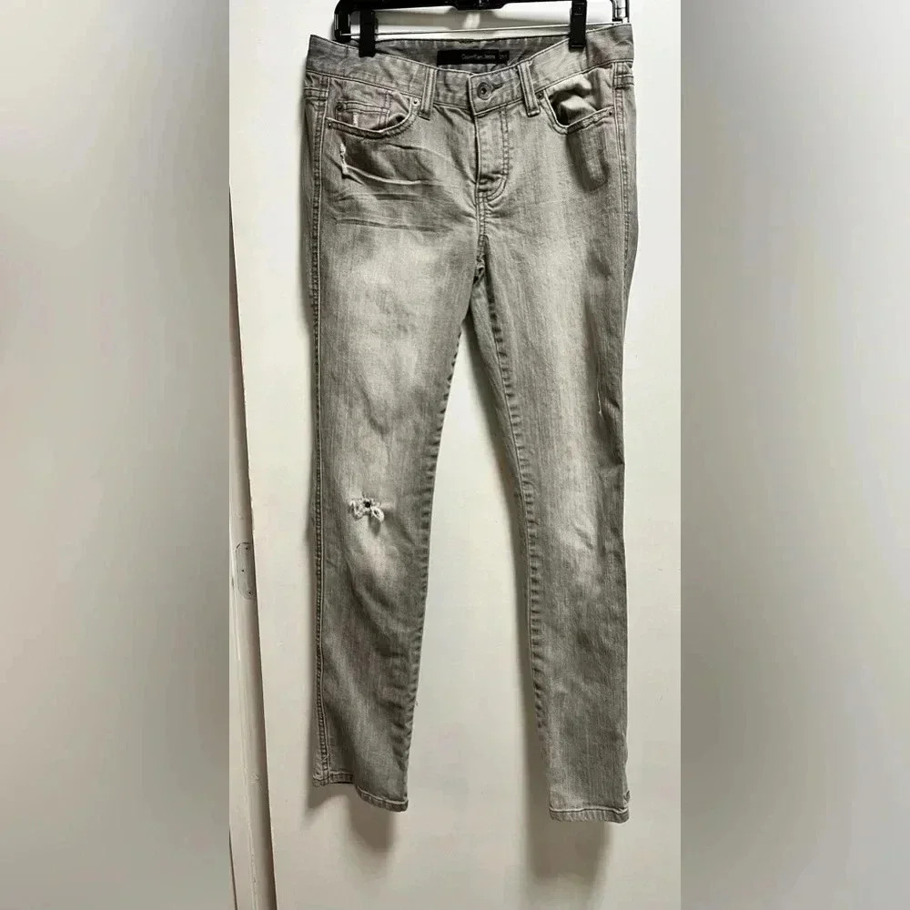 Calvin Klein Straight leg Grey Jeans 100% Cotton